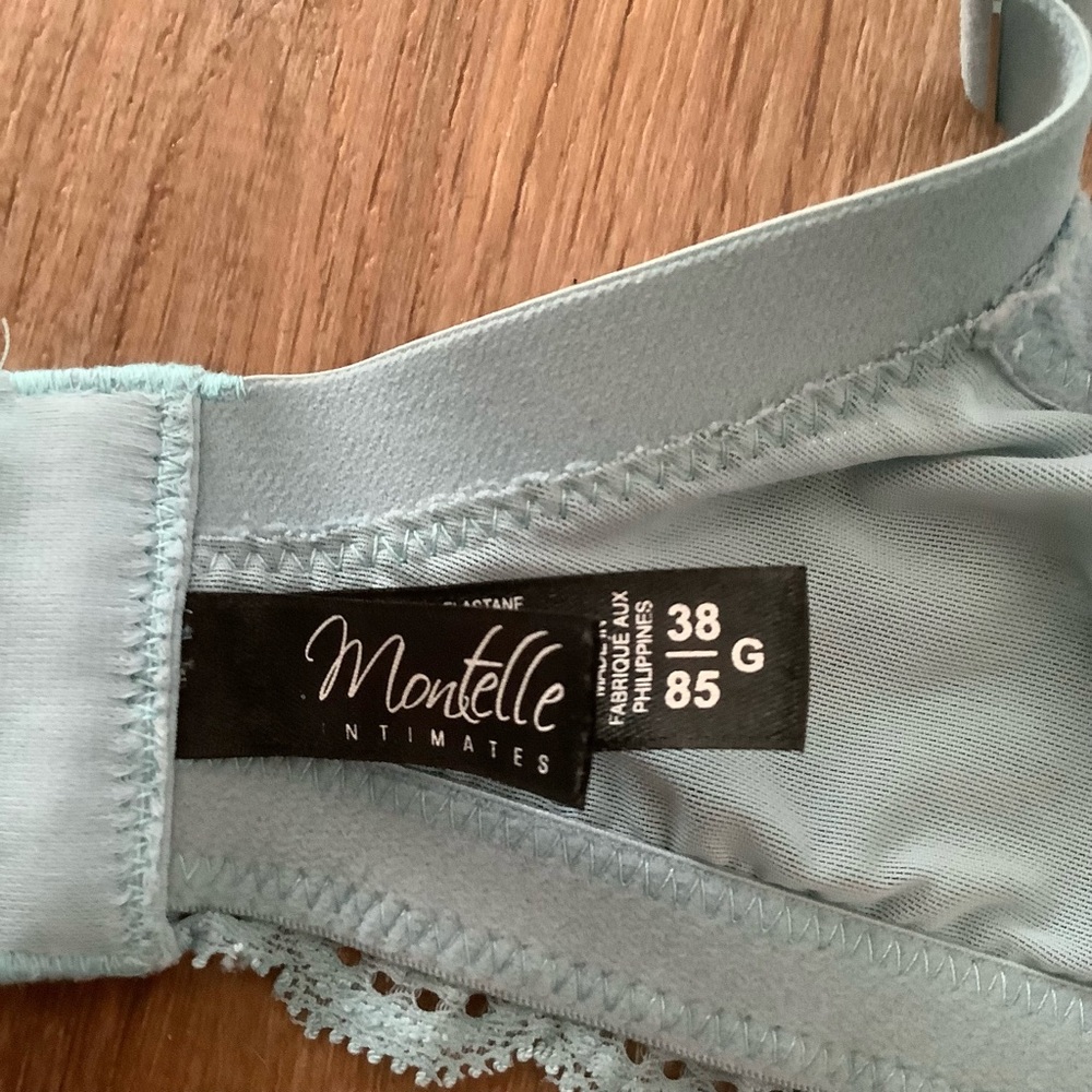 MONTELLE 🇨🇦 Pure Plus Full Coverage T-Shirt Bra Steel Blue/Turquoise Size 38 G - Picture 12 of 13